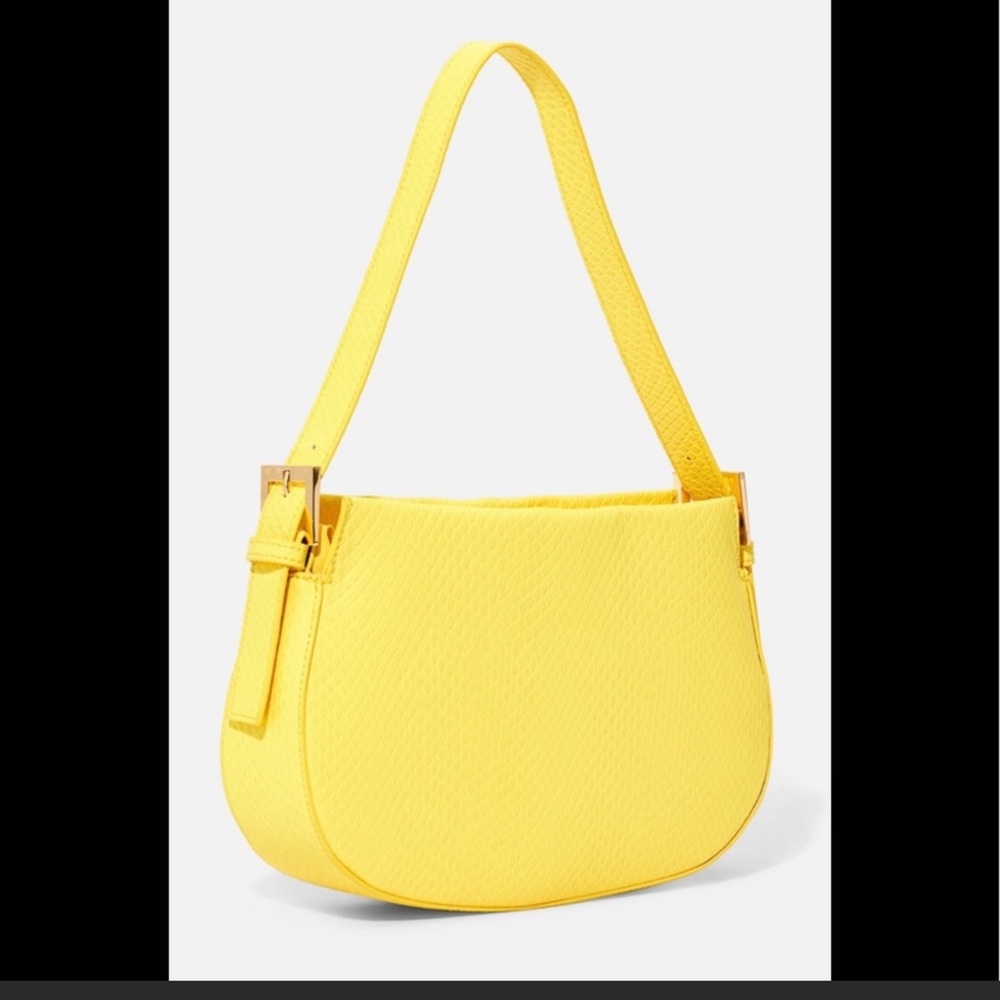 NWT JustFab Yellow Faux Snake Bag w Gold Hardware